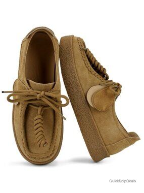 Suede Platform Loafers Chunky Lace-Up Oxfords Work Shoes